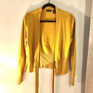 Mustard tie cardigan